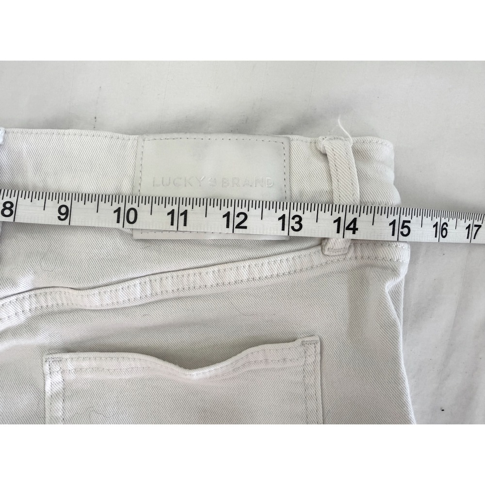 Lucky Brand Stevie High Rise Flare Jeans White Size 10 30 Patch Pockets - Picture 5 of 8